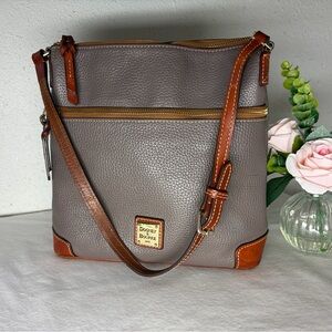 Dooney & Bourke Taupe and Tan Crossbody Bag